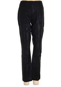 Anthropologie Floral Print Velvet side trim leggings sz 2